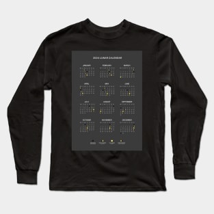 2024 Lunar Calendar, Dark Moon Phase Calendar Long Sleeve T-Shirt